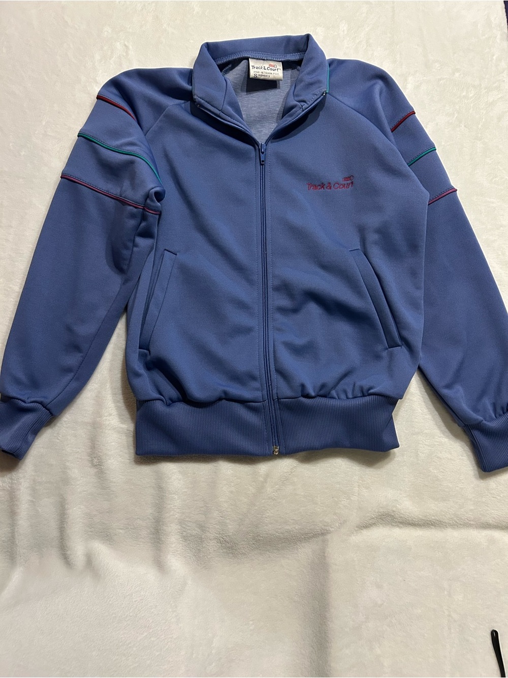 Vintage Track & Court Blue Full Zip Women’s Track Jacket Size S w/ Pockets